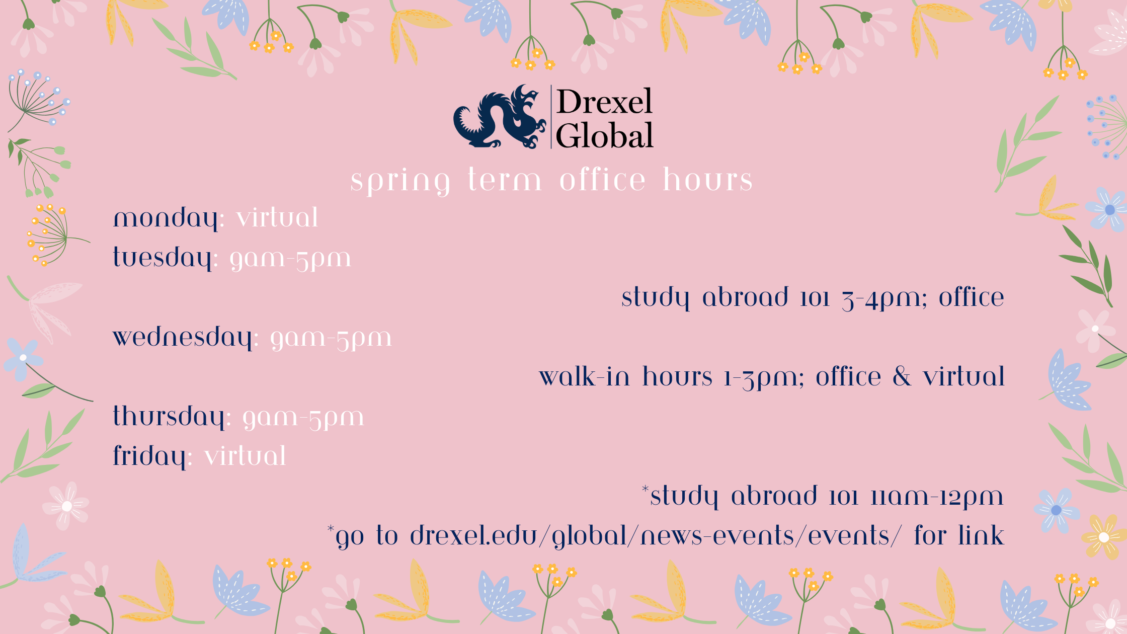 Spring Term Office Hours